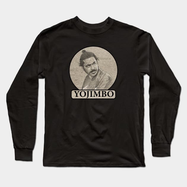 Yojimbo - Toshiro Mifune Design with Text Long Sleeve T-Shirt by ianoz